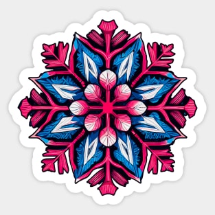 Colorful Abstract Snowflake || Vector Art Sticker